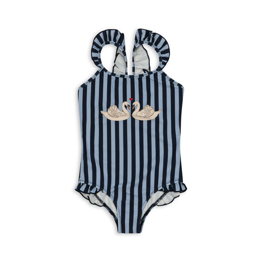 Konges Sløjd Dea Zwempak/Badpak Frill - Navy Stripe