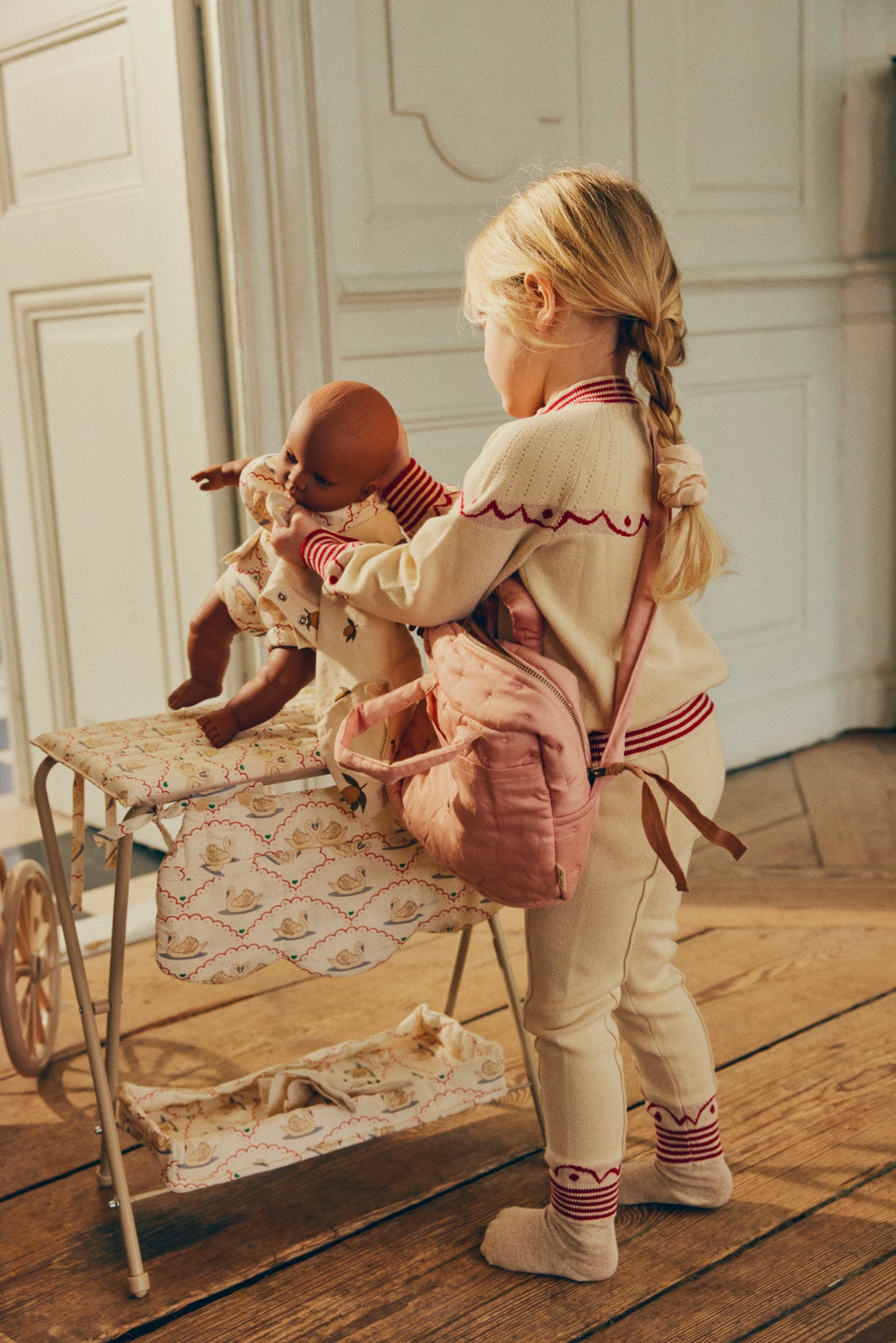 Konges Sløjd Doll Care Bag/Diaper Bag - Mahogany Rose