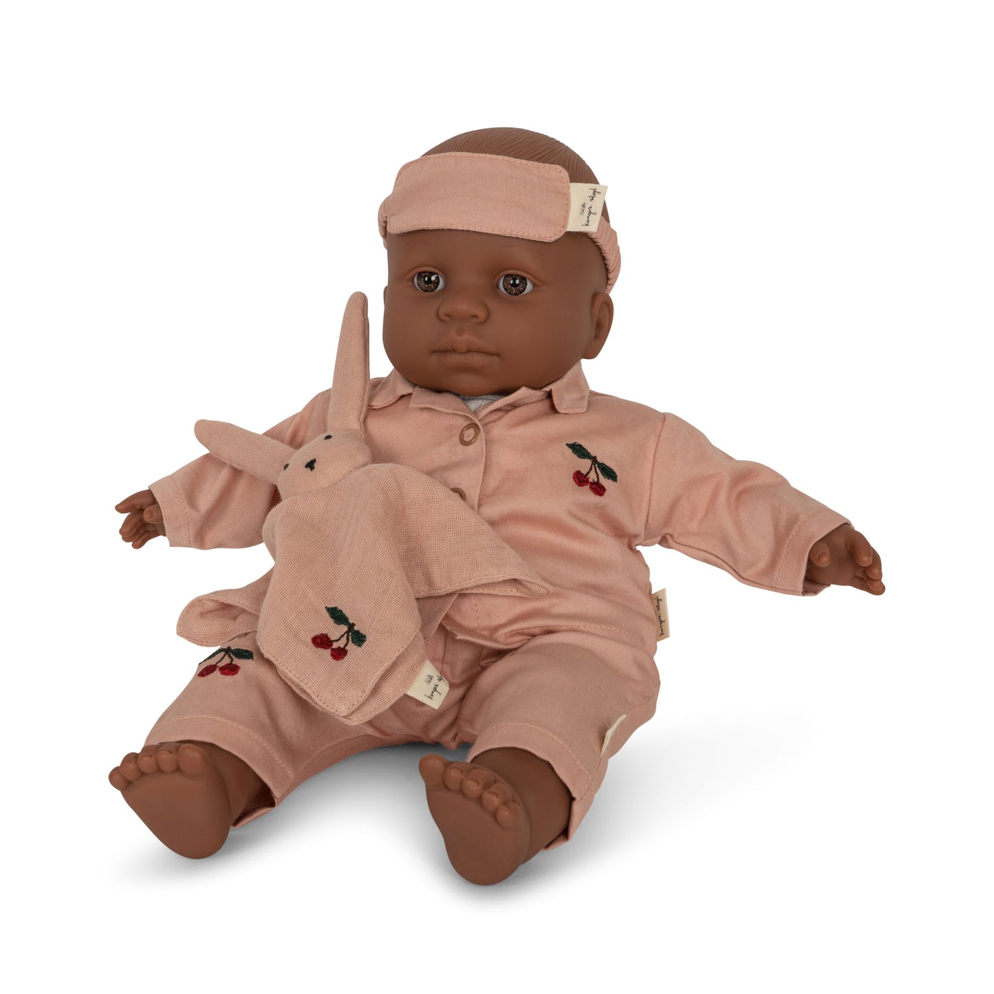 Konges Sløjd Gerd goes to bed - Pajama set with bunny cuddly toy and eye cover for baby doll - Mahogany Rose