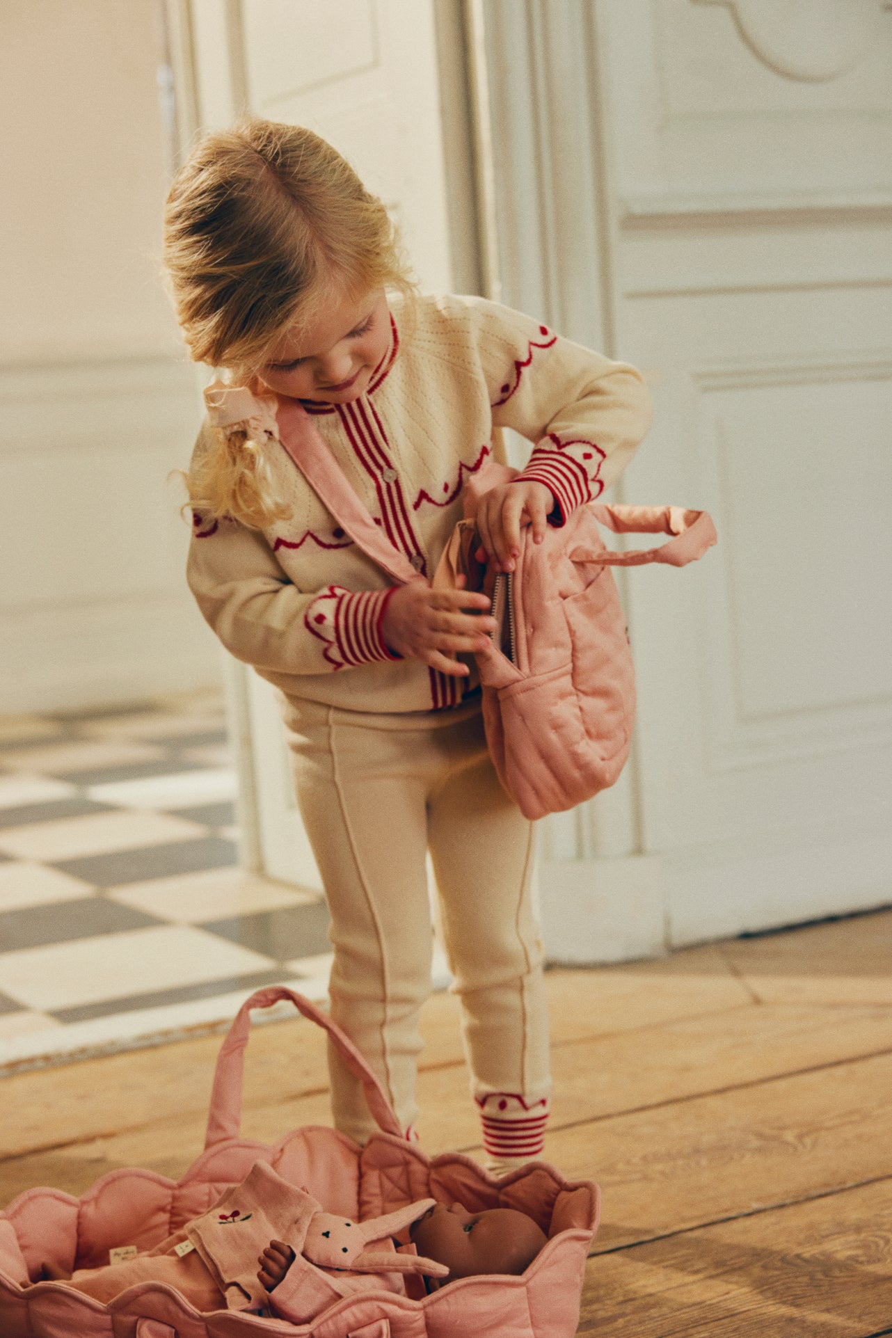 Konges Sløjd Doll Lift/Doll Basket - Mahogany Rose