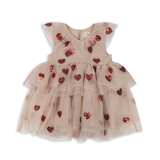 Konges Sløjd Yvonne Robe de fée enfant - Coeur Paillettes