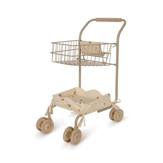 Konges Sløjd Supermarket shopping cart / shopping trolley - With doll seat - Lemon