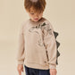 Konges Sløjd Lou Sweatshirt/Trui Animal Spike Dino - Oxford Tan