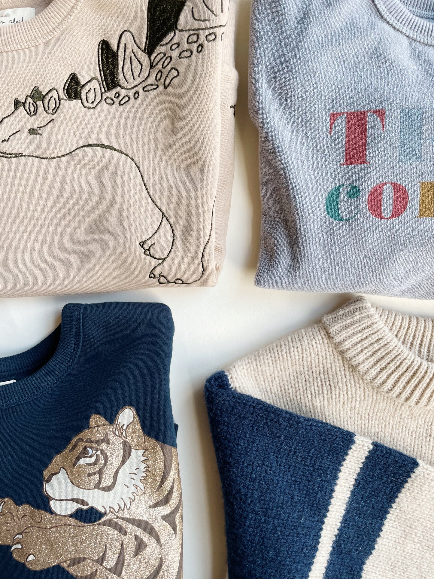 Konges Sløjd Lou Sweatshirt/Trui Animal Spike Dino - Oxford Tan