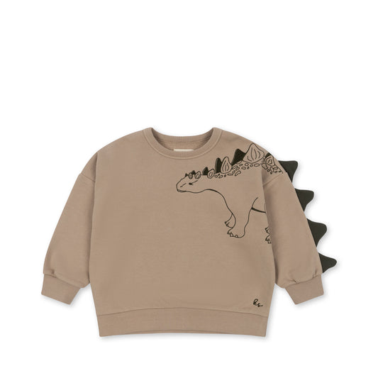Konges Sløjd Lou Sweatshirt/Trui Animal Spike Dino - Oxford Tan