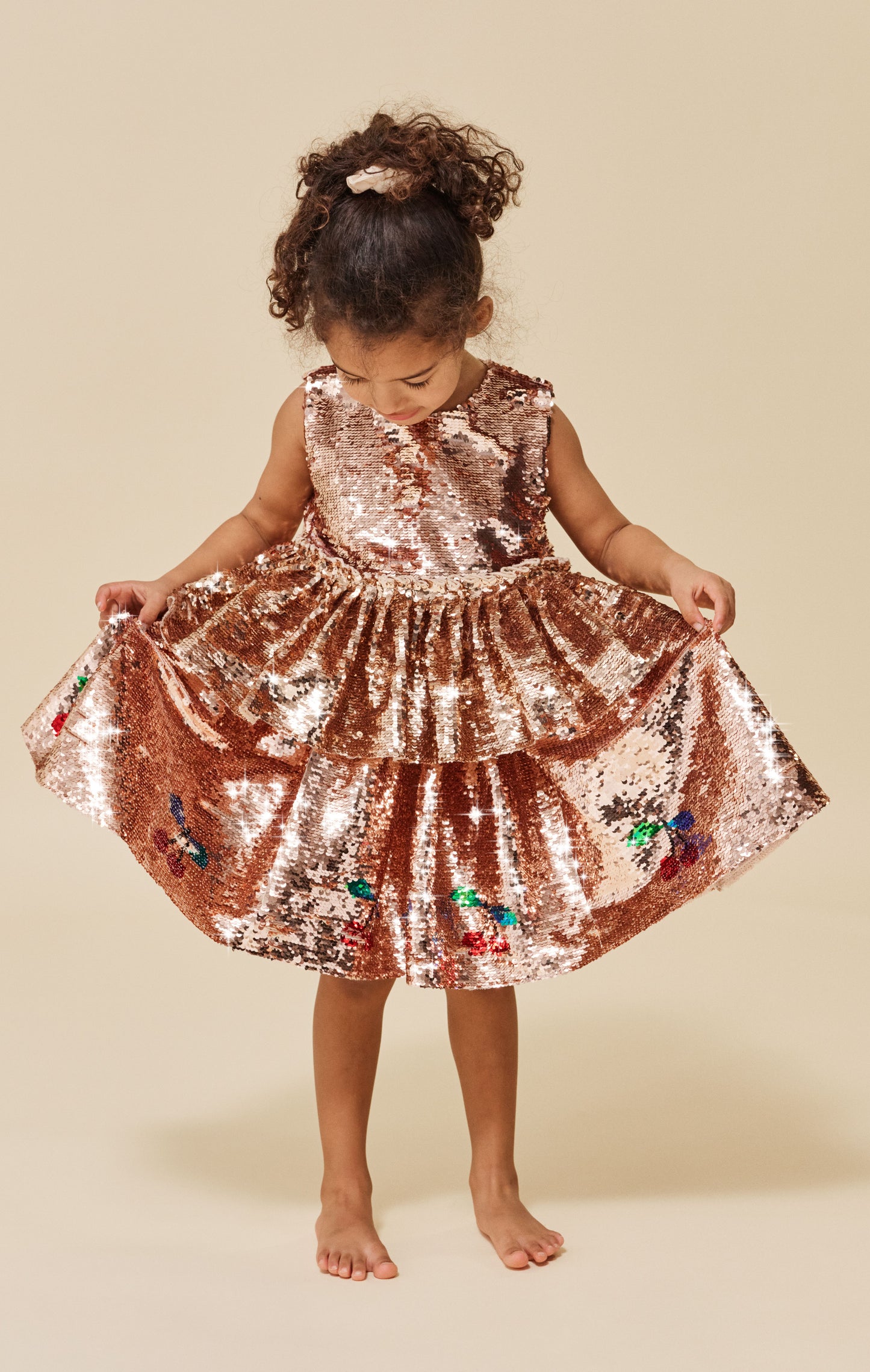 Konges Sløjd Lulu Shimmering dress with sequins - Brazilian Sand