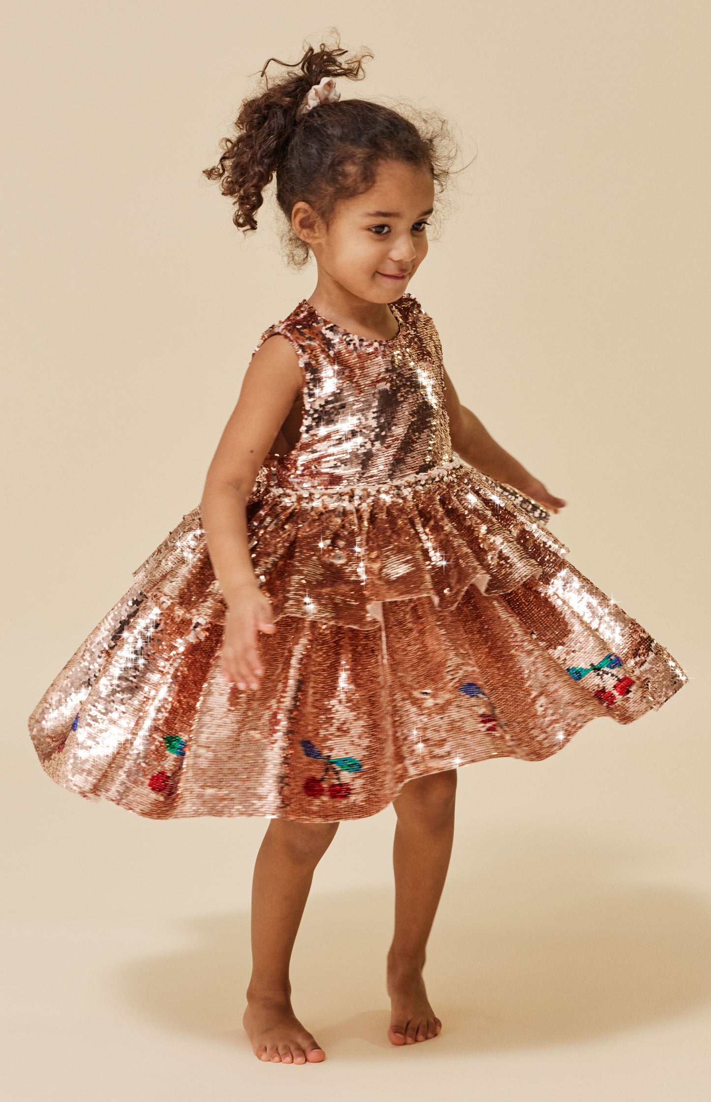 Konges Sløjd Lulu Shimmering dress with sequins - Brazilian Sand