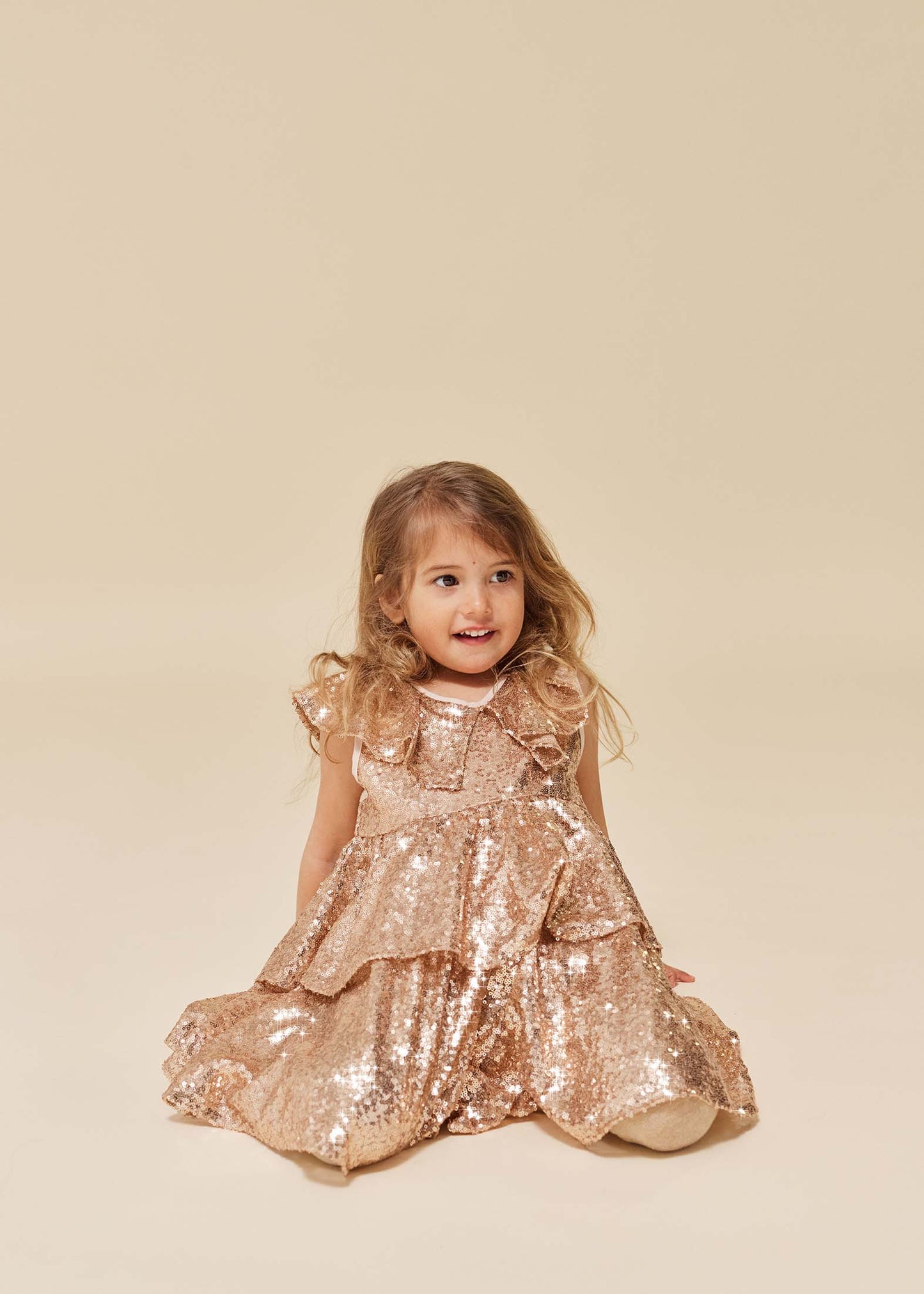 Konges Sløjd Starla Robe scintillante à sequins - Gold Blush