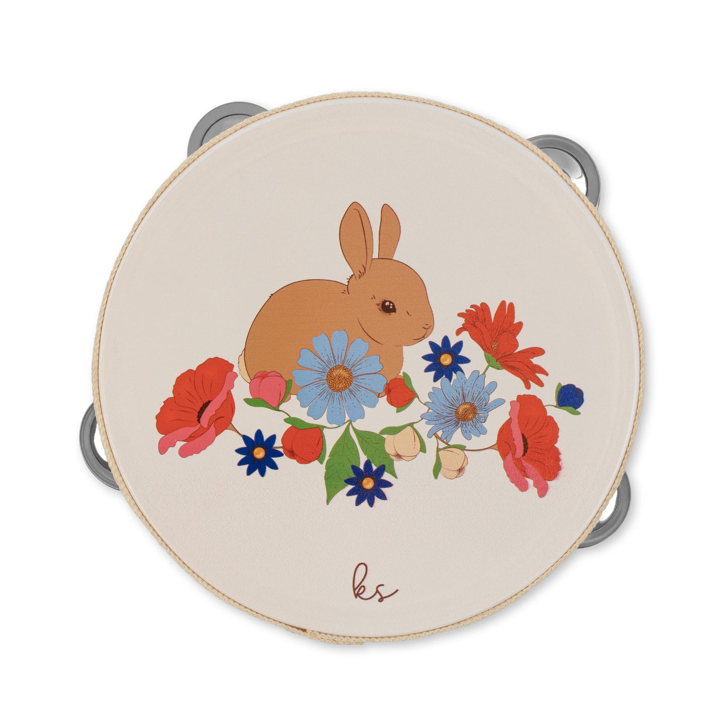 Konges Sløjd Bunny Ensemble de musique en bois - Tambourin, flûte et tambour à baguettes - Convient à partir de 3 ans - Bunny Tokki