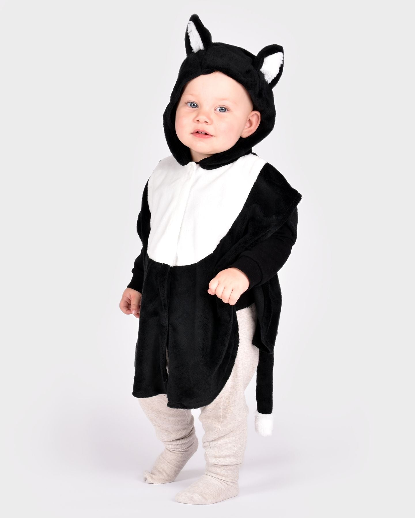 Den Goda Fen Verkleedkledij Mini Kat Cape - 86-110cm - 2-3 jaar - Zwart