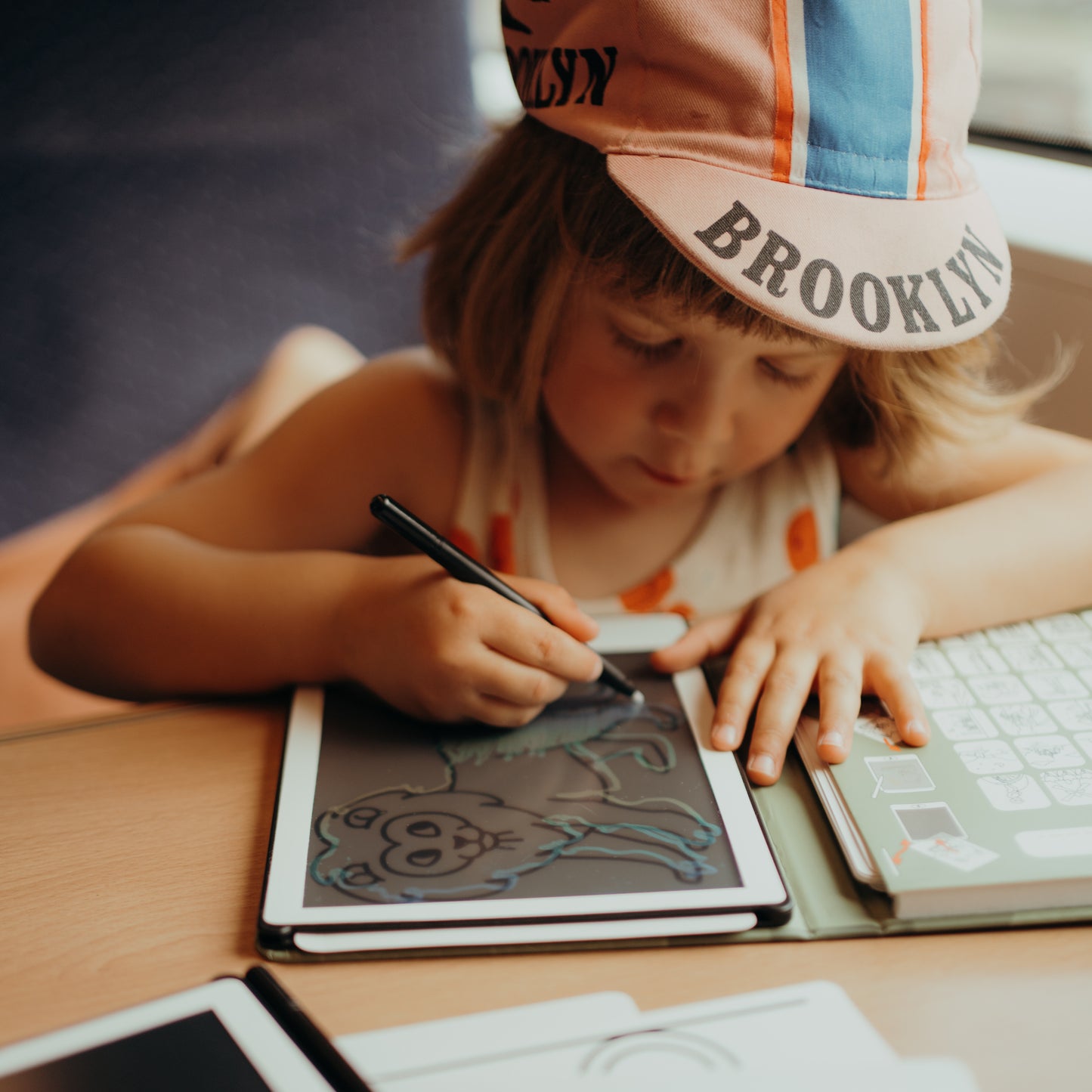 Kidywolf Kidydraw Mini Tekenboek met LCD-scherm - Dieren - Oranje