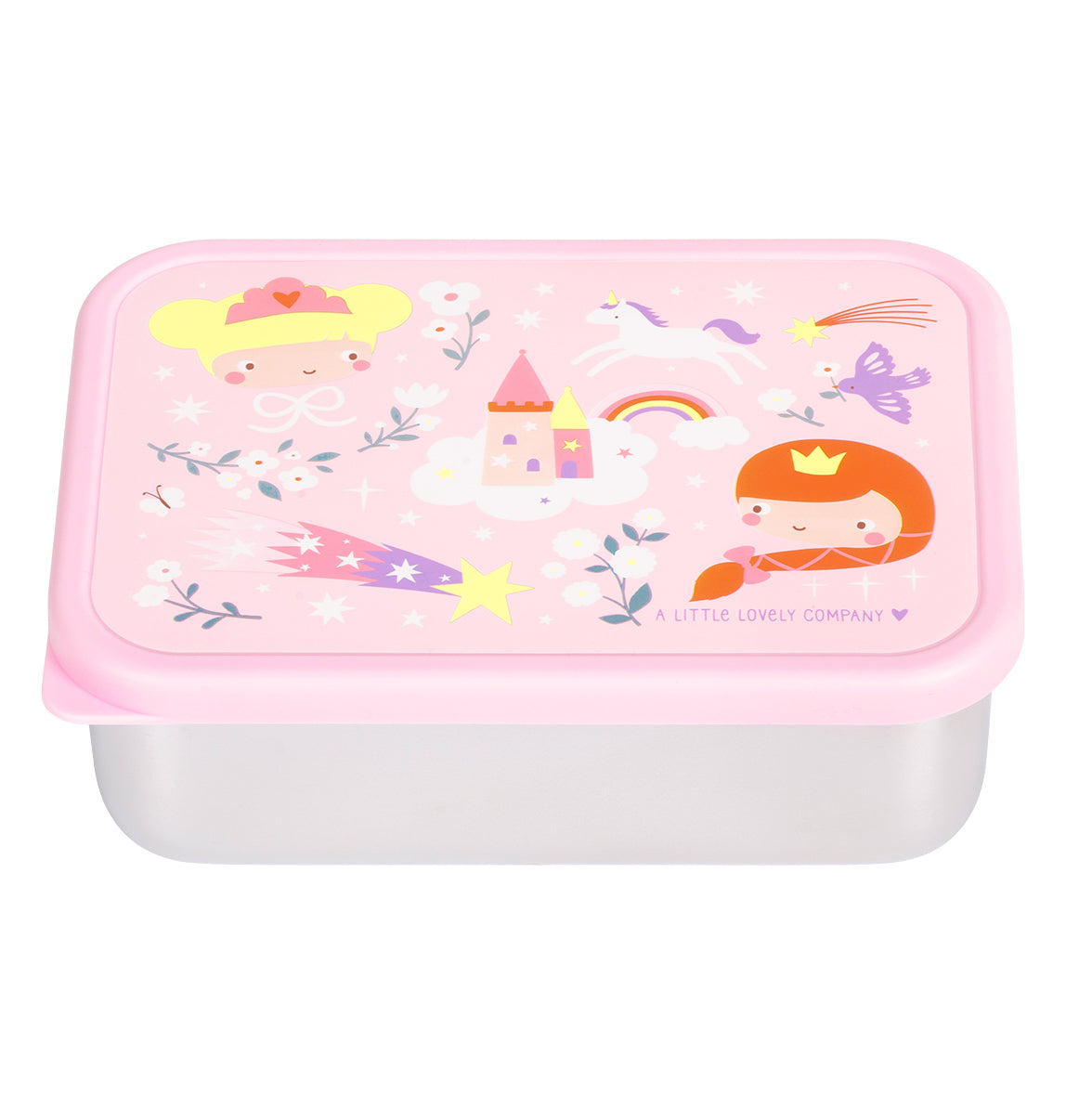 A Little Lovely Company Back to School Set - Drinking bottle XL Stainless Steel/Bentobox - Joy