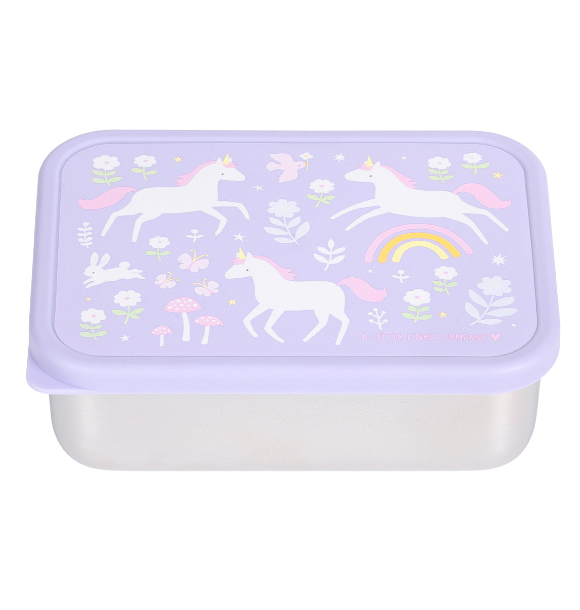 A Little Lovely Company Back to School Set - Drinking bottle XL Stainless Steel/Bentobox - Joy