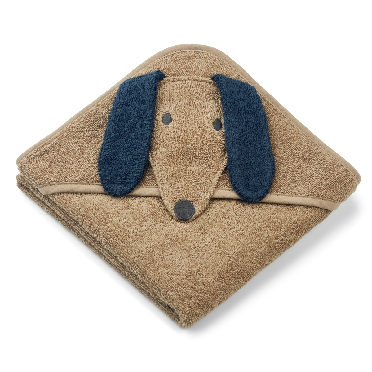 Liewood Albert baby towel with hood - Dog/Oat Mix