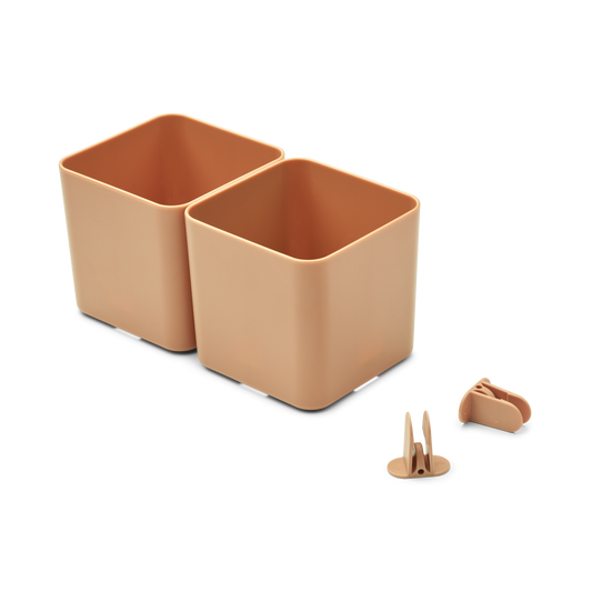 Liewood Jamal Boîtes de rangement avec clips S - Lot de 2 - Toscane Rose 