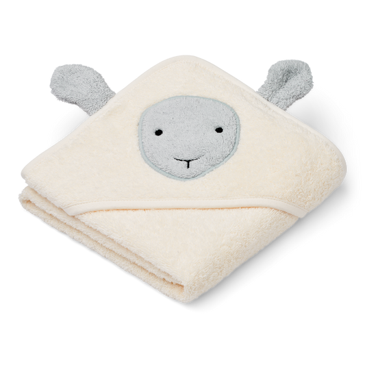 Liewood Albert babyhanddoek met capuchon - Sheep/Creme de la creme