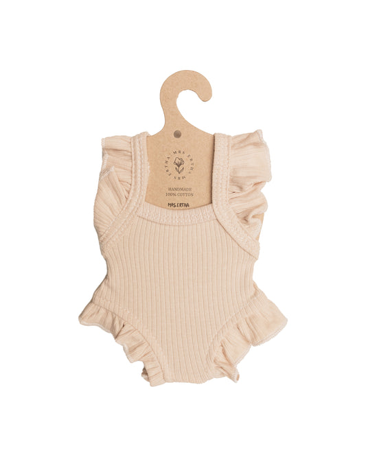 Mrs Ertha Loretas Poppenkleding - Frilled body - 34-36cm - Ivory