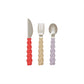 Ensemble de couverts OYOY Mellow - Lot de 3 - Lavande/Vanille/Rouge Cerise