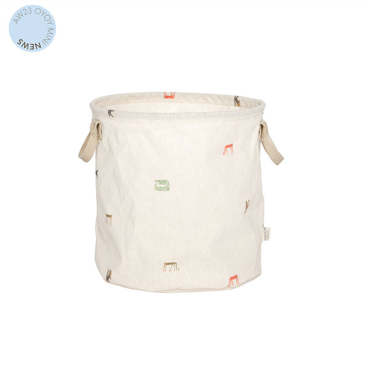 OYOY Moira Wasmand/Laundry basket met diertjes M - Multi