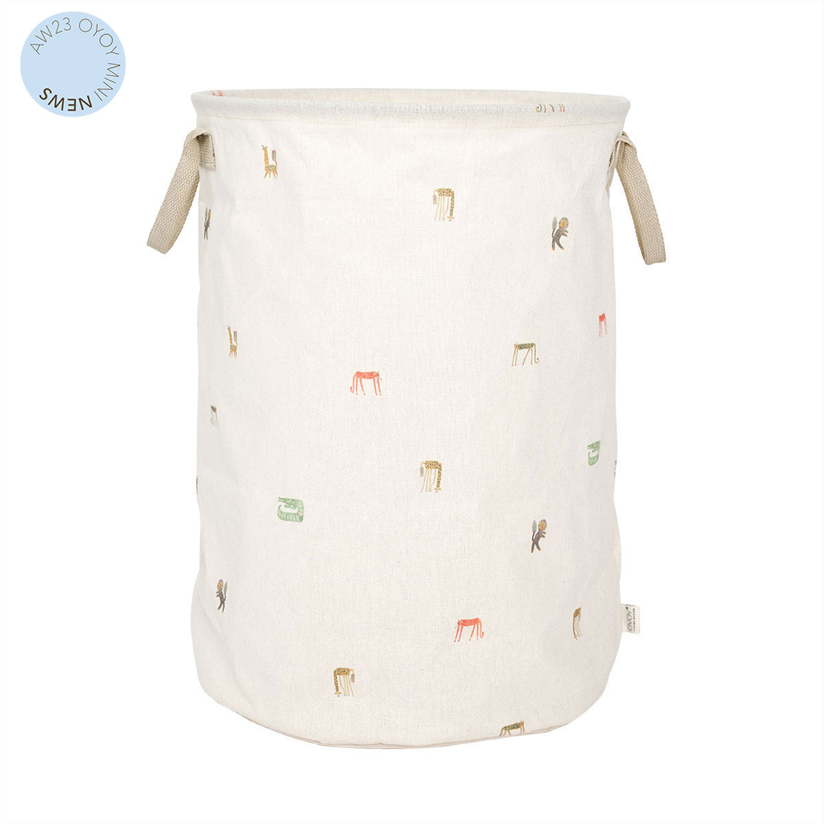 OYOY Moira Laundry basket/Laundry basket with animals L - Multi