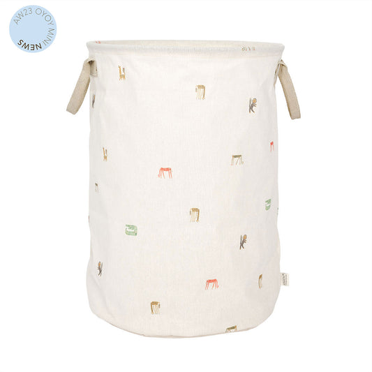 OYOY Moira Wasmand/Laundry basket met diertjes L - Multi