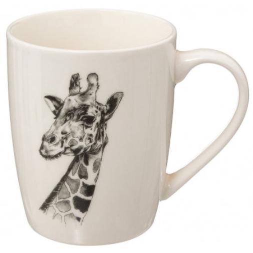 Mug Secret de Gourmet Safari 36cl - Animaux d'Afrique - Noir/Blanc