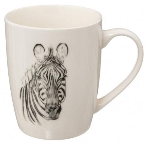 Mug Secret de Gourmet Safari 36cl - Animaux d'Afrique - Noir/Blanc