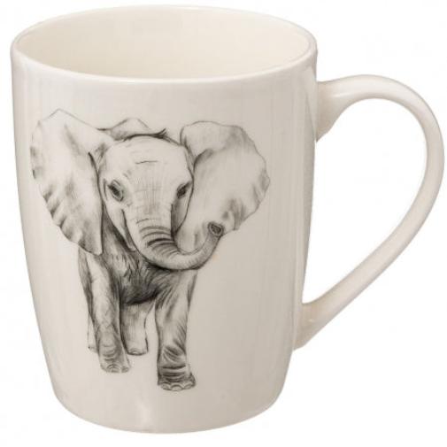 Mug Secret de Gourmet Safari 36cl - Animaux d'Afrique - Noir/Blanc