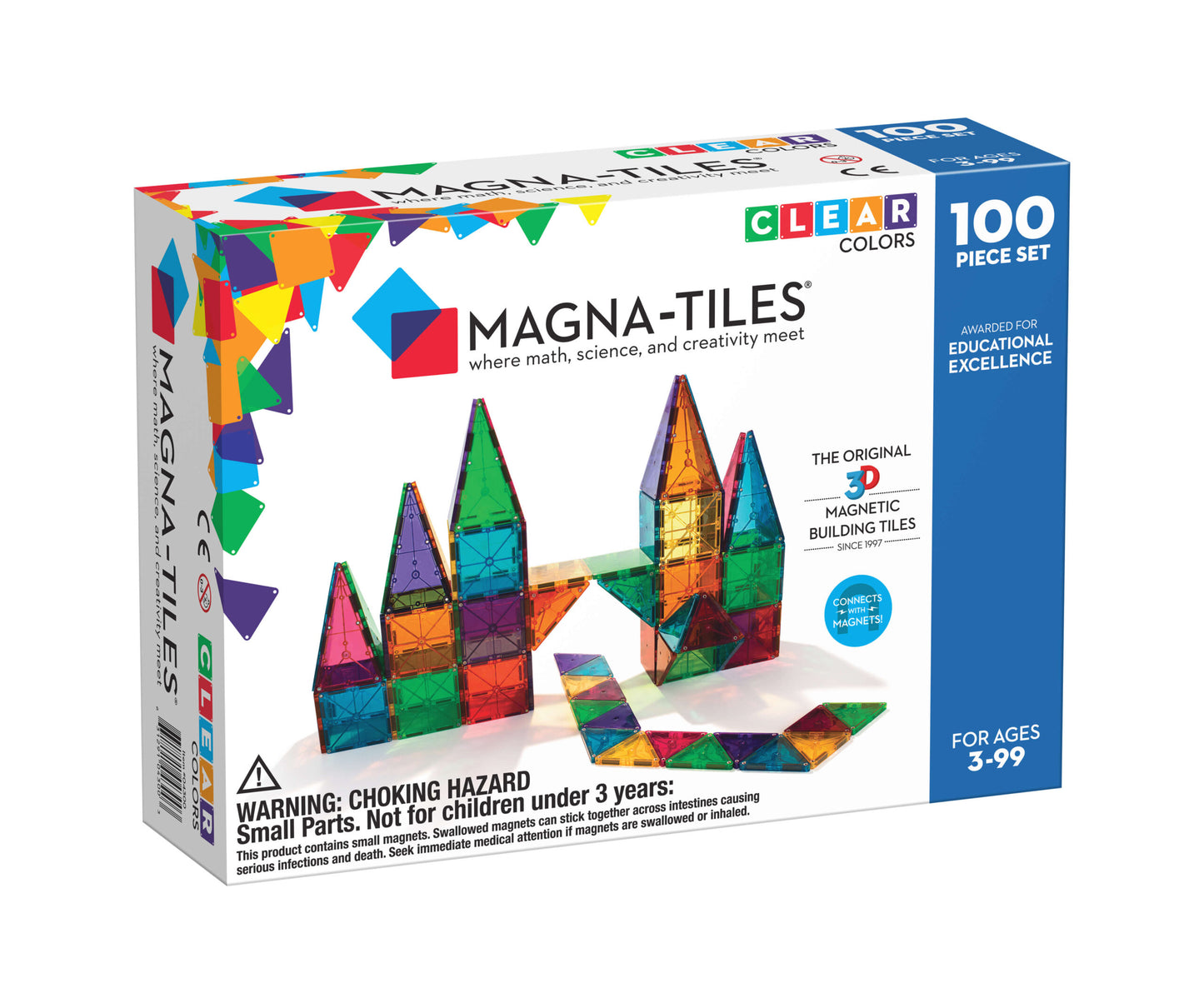 Magna-Tiles Clear Colors 100 stuks - Geschikt vanaf 3 jaar - Multi