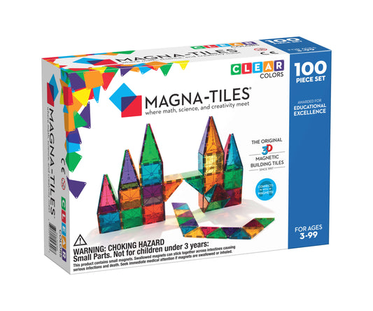 Magna-Tiles Clear Colors 100 pièces - Convient à partir de 3 ans - Multi