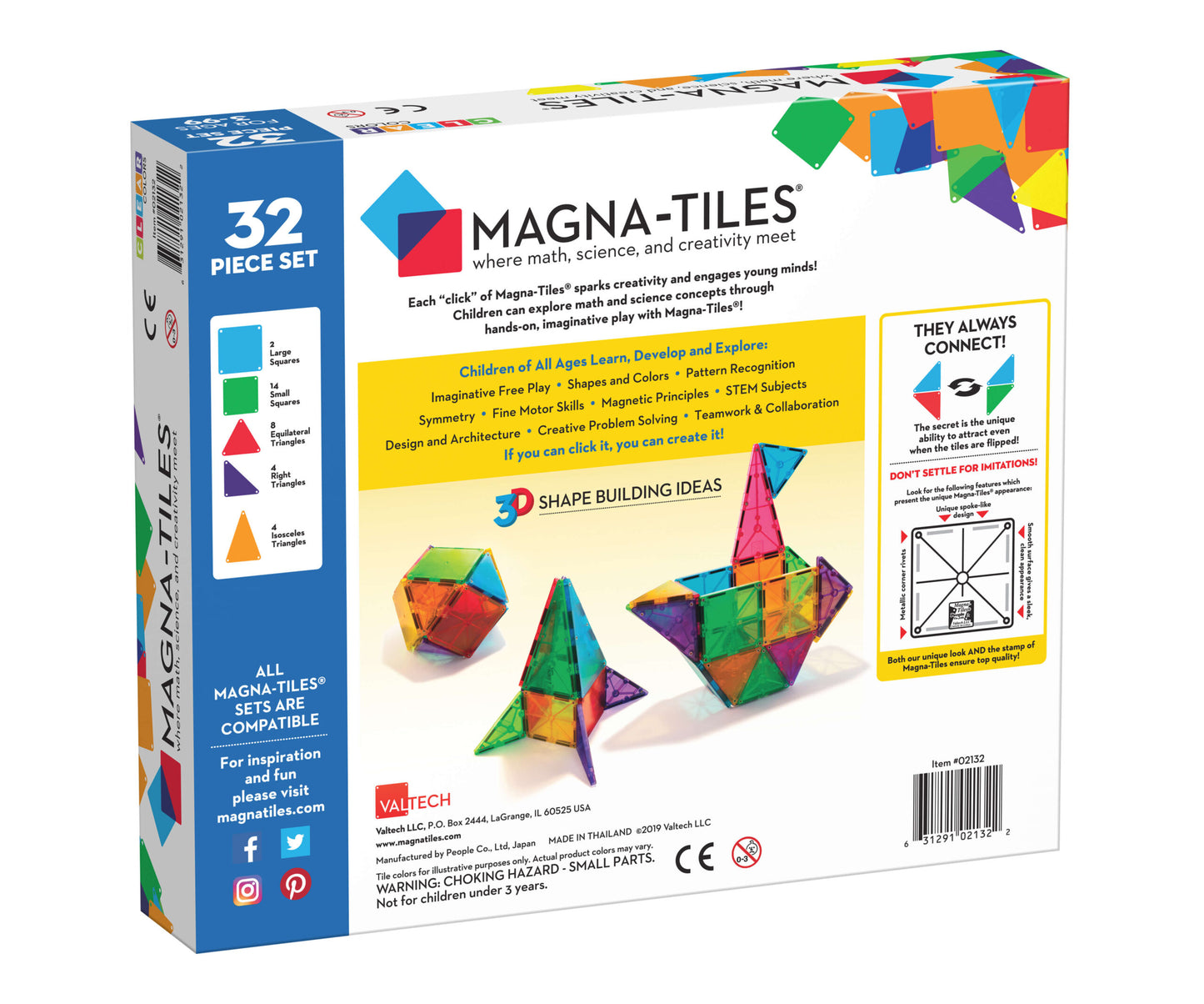 Magna-Tiles Clear Colors 32 pieces - Suitable from 3 years - Multi