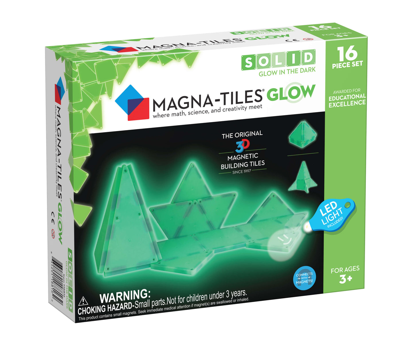 Magna-Tiles Glow in the Dark 16 pieces - Suitable from 3 years - Multi