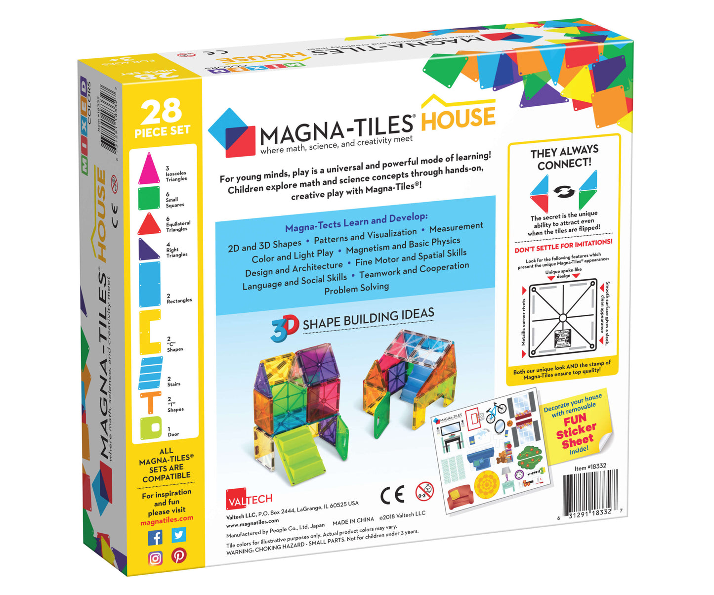 Magna-Tiles Clear Colors 28 pièces - Convient à partir de 3 ans - Multi