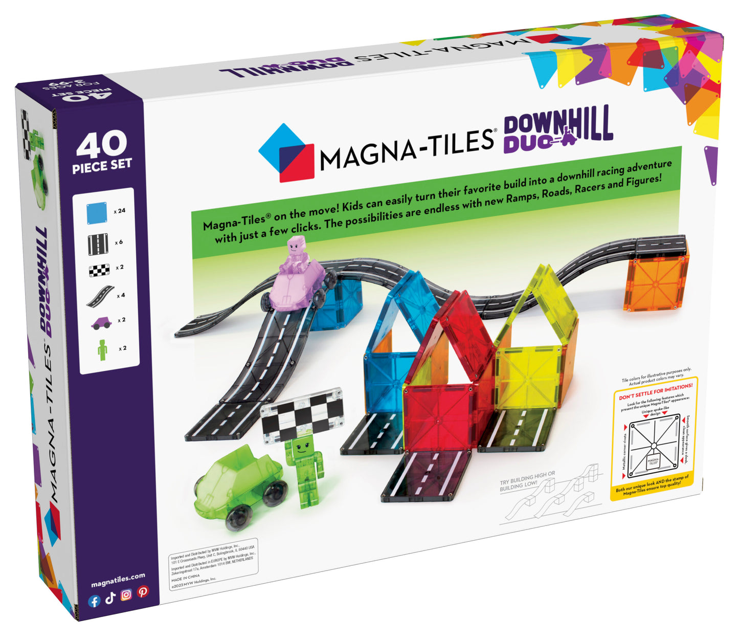 Magna-Tiles Downhill Duo 40 stuks - Geschikt vanaf 3 jaar - Multi