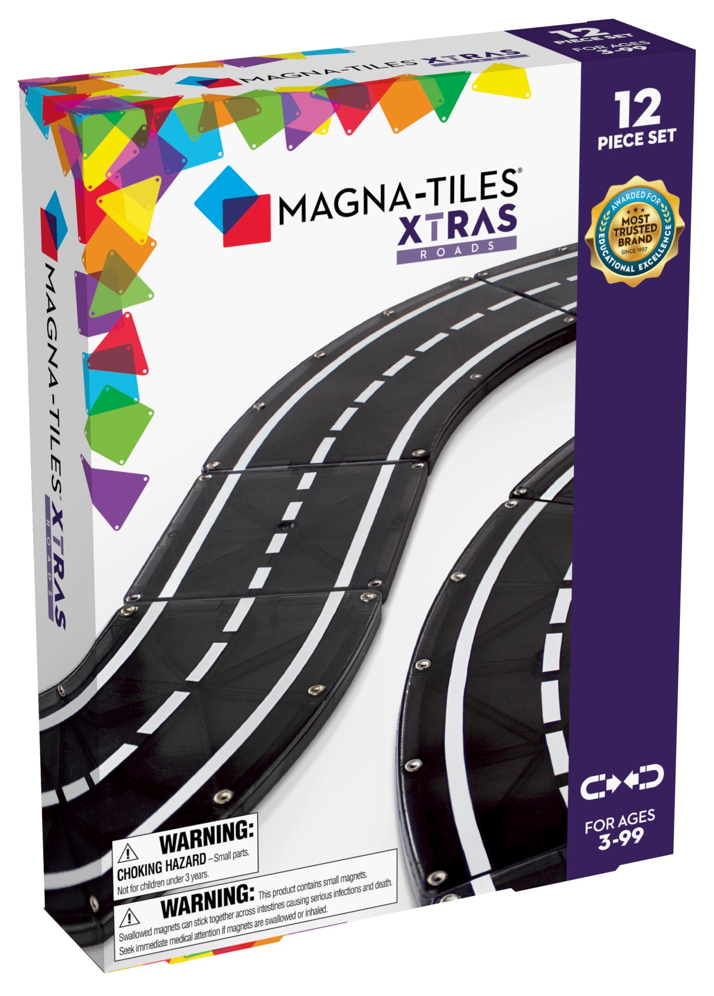 Magna-Tiles XTRAS Roads 12 stuks - Geschikt vanaf 3 jaar - Multi