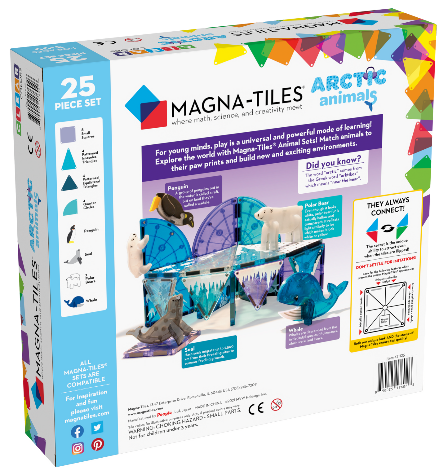 Magna-Tiles Arctic Animals 25 pièces - Convient à partir de 3 ans - Multi