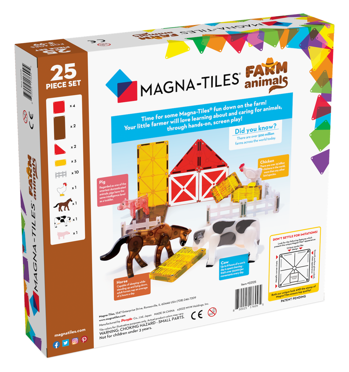 Magna-Tiles Farm Animals 25 pieces - Suitable from 3 years - Multi