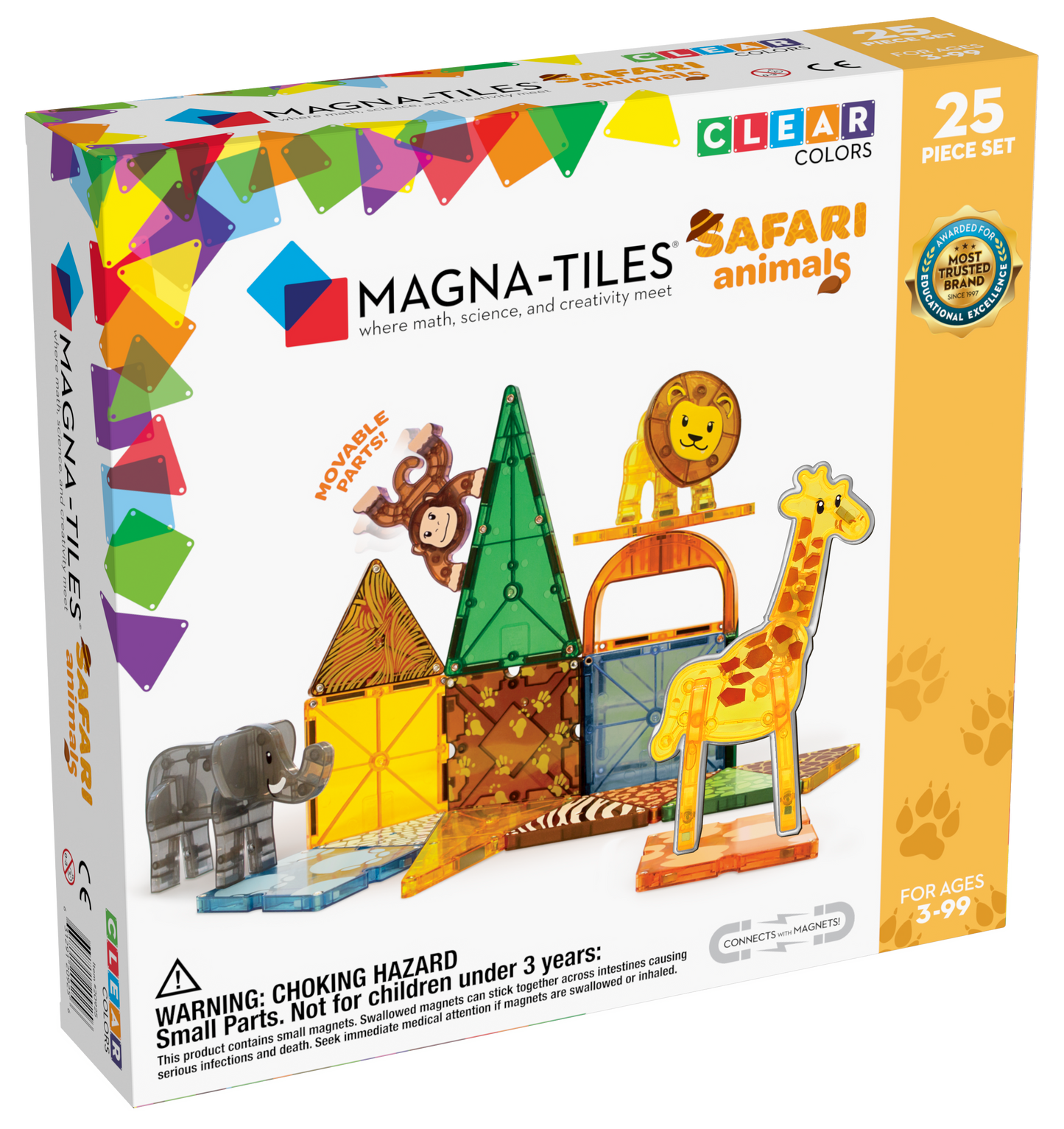 Magna-Tiles Safari Animals 25 stuks - Geschikt vanaf 3 jaar - Multi