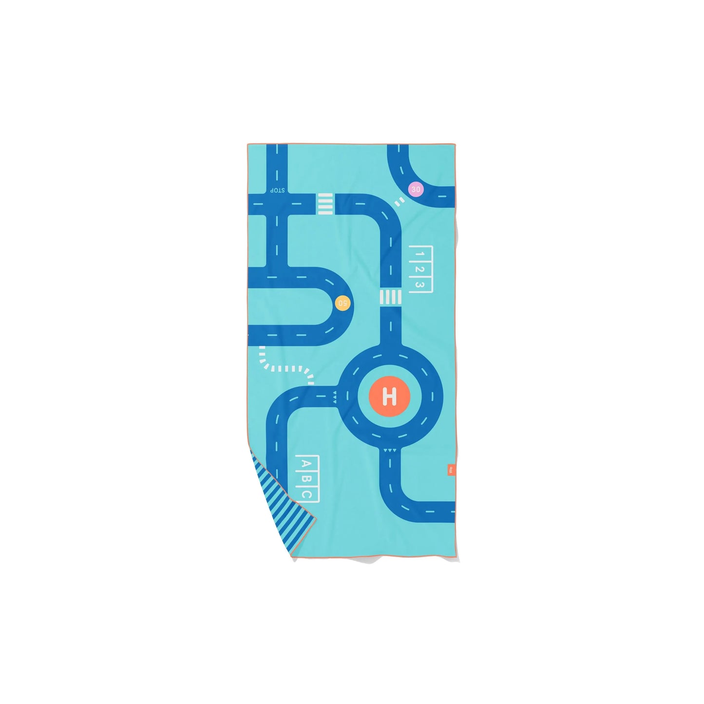 Quut Play Towel / Beachlaken On The Road L - 100x180cm - Blue