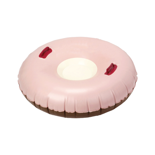 Petites Pommes Alpine Winter Float Ø120cm - Inflatable round sled - Suitable from 8 years - French Rose/Charleston/Creme