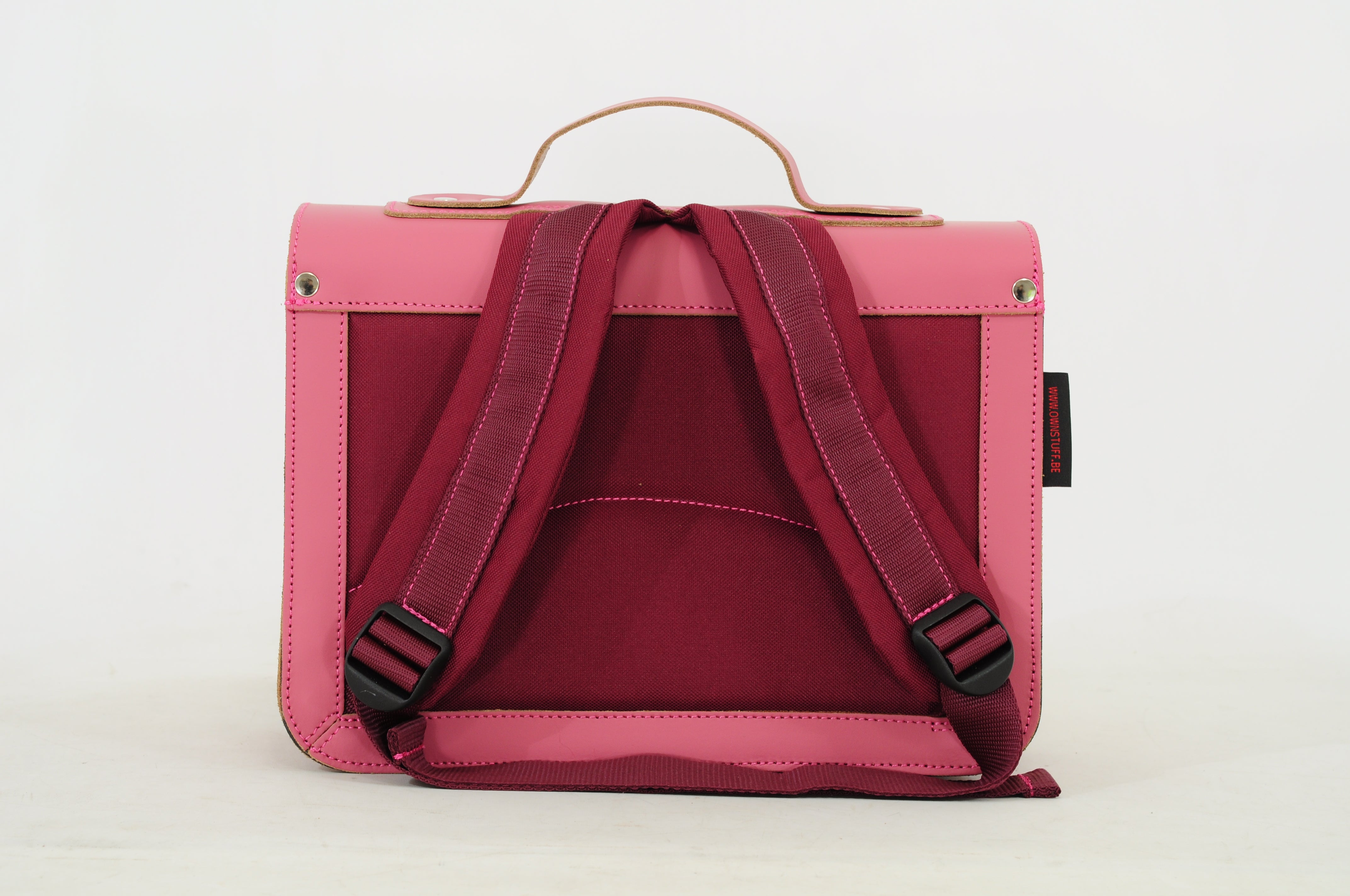 Own Stuff Lederen Boekentas Kleuterschool - 32x23x13cm - Antique Pink