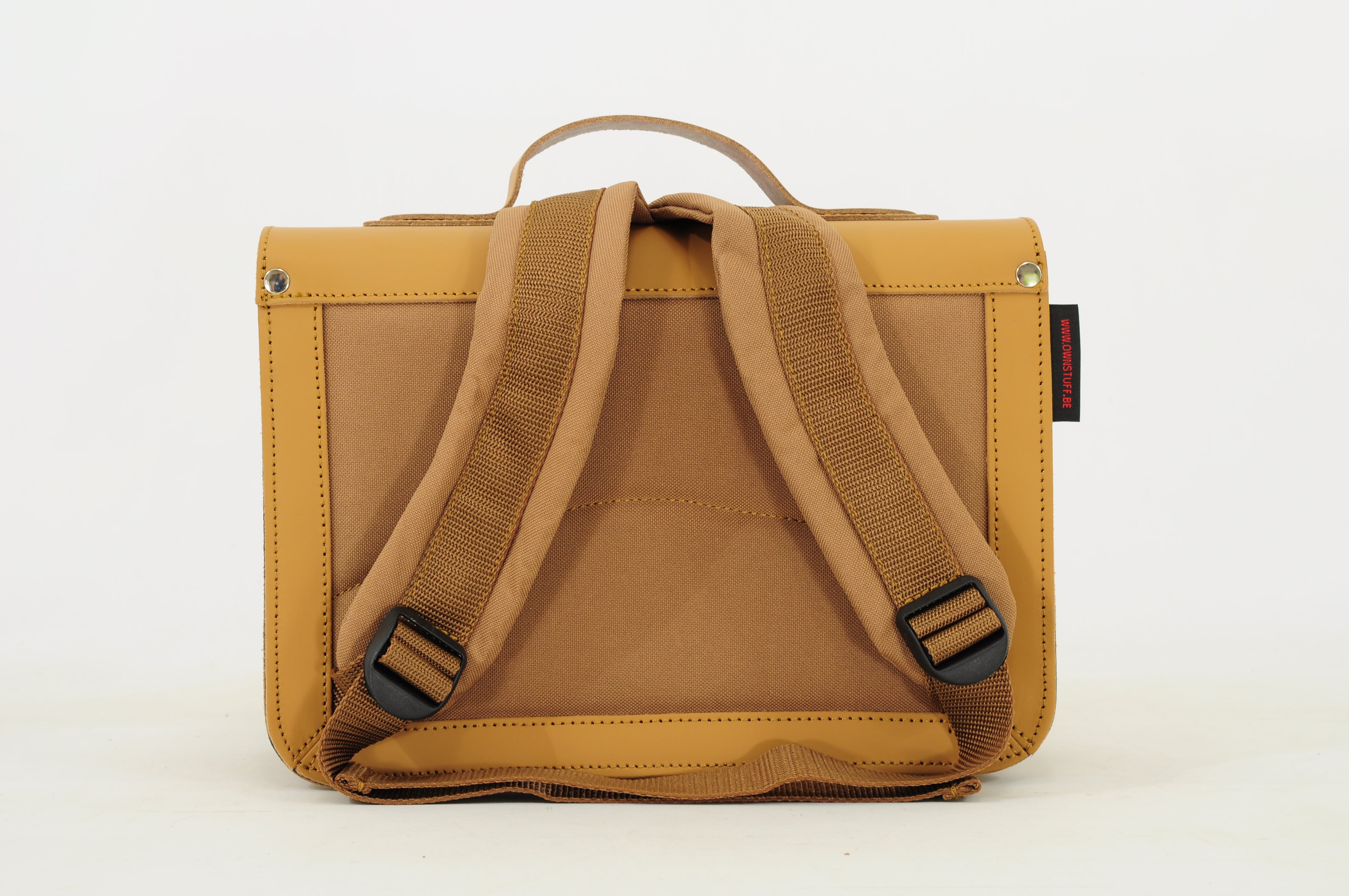 Own Stuff Lederen Boekentas Kleuterschool - 32x23x13cm - Dune