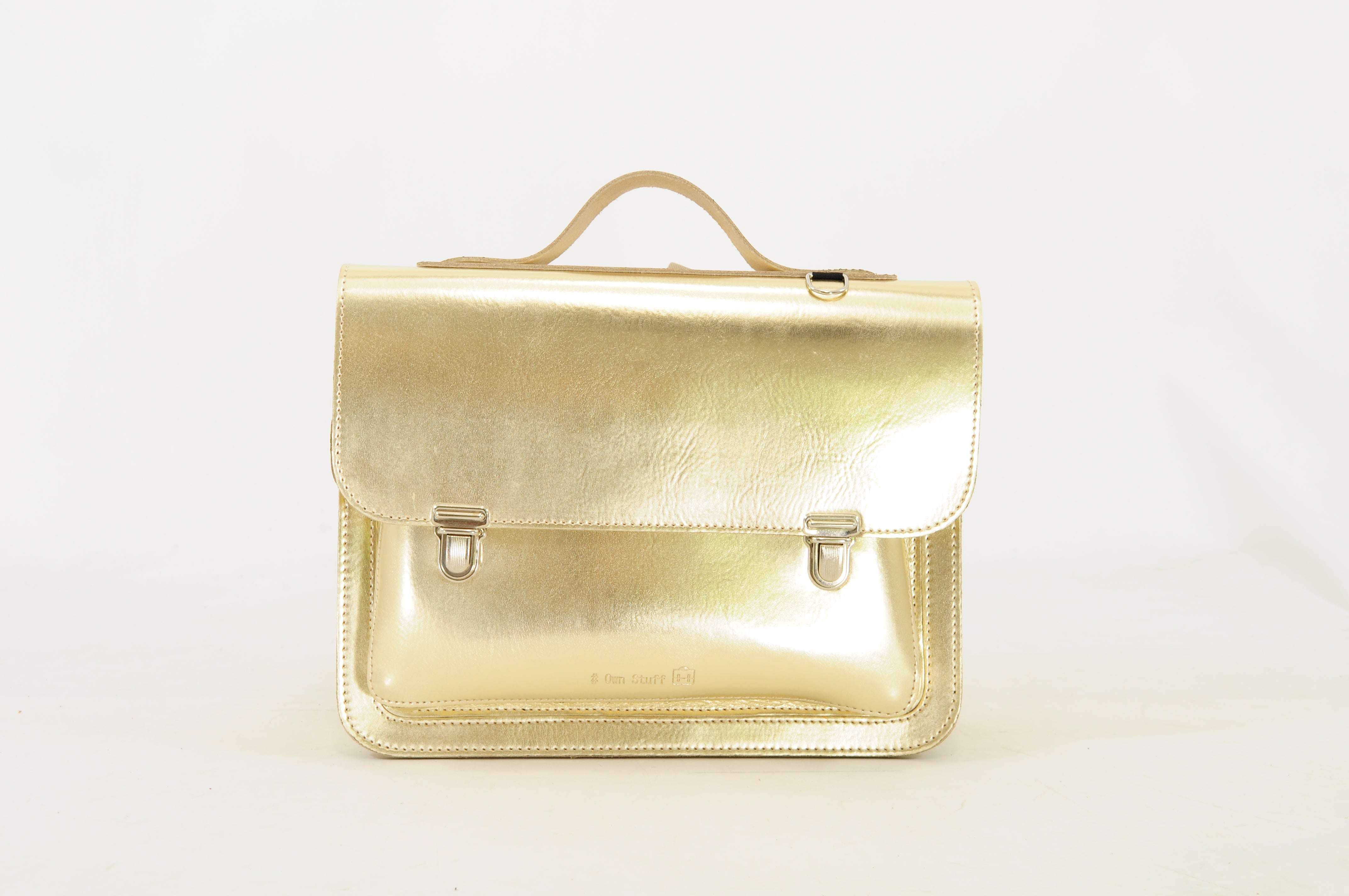 Own Stuff Lederen Boekentas Kleuterschool - 32x23x13cm - Gold