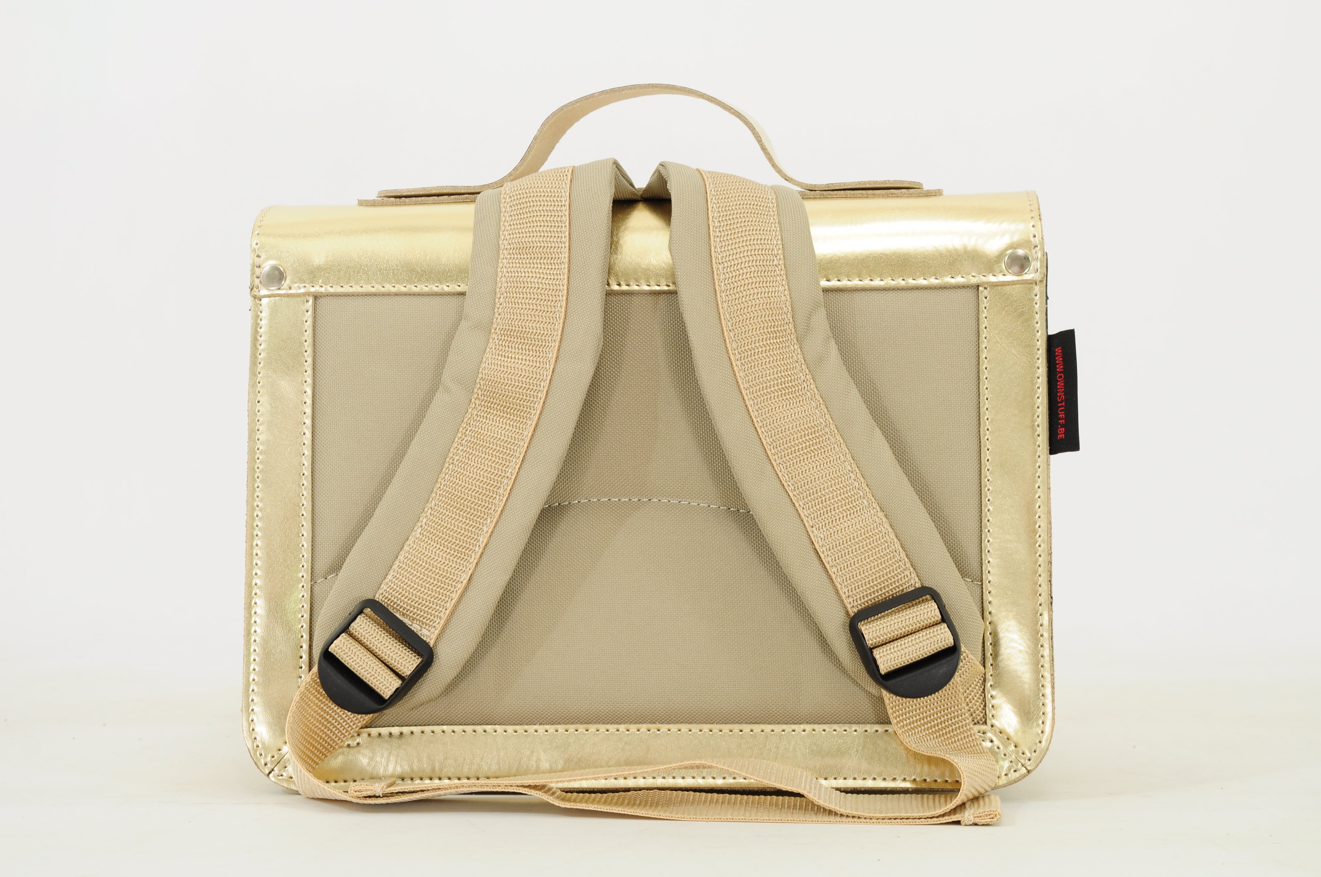 Own Stuff Lederen Boekentas Kleuterschool - 32x23x13cm - Gold