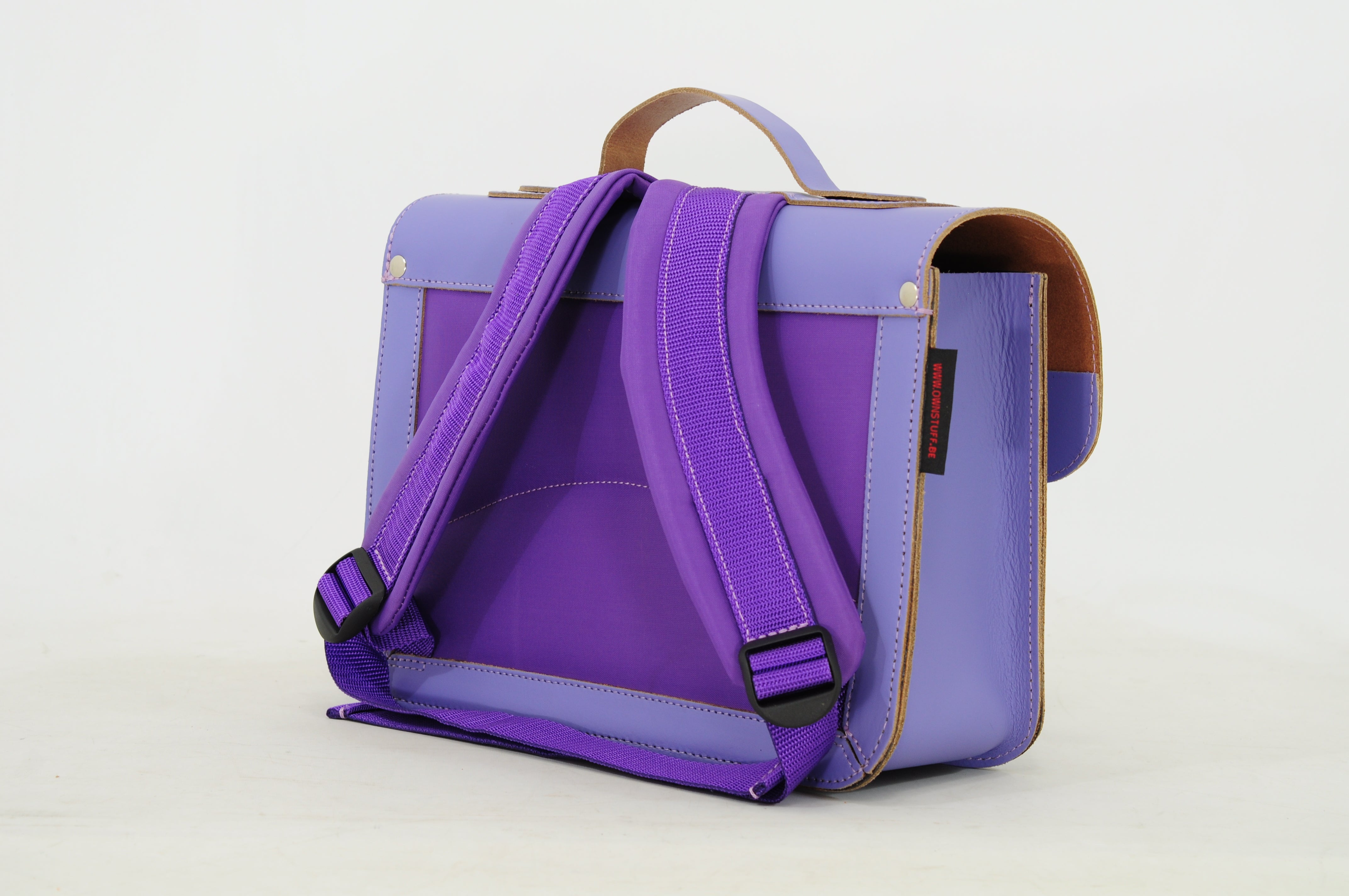 Own Stuff Lederen Boekentas Kleuterschool - 32x23x13cm - Lila