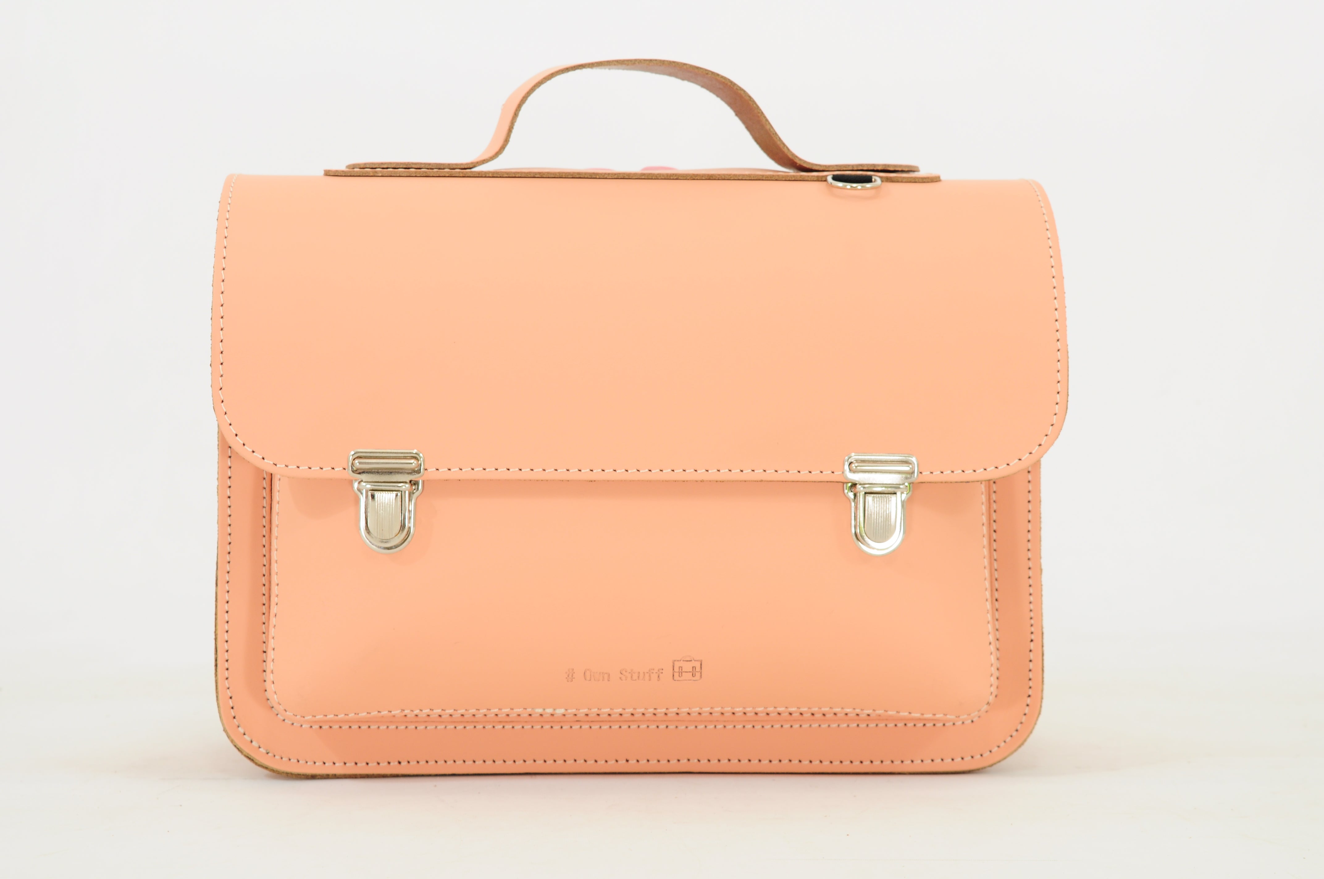 Own Stuff Lederen Boekentas Kleuterschool - 32x23x13cm - Peach