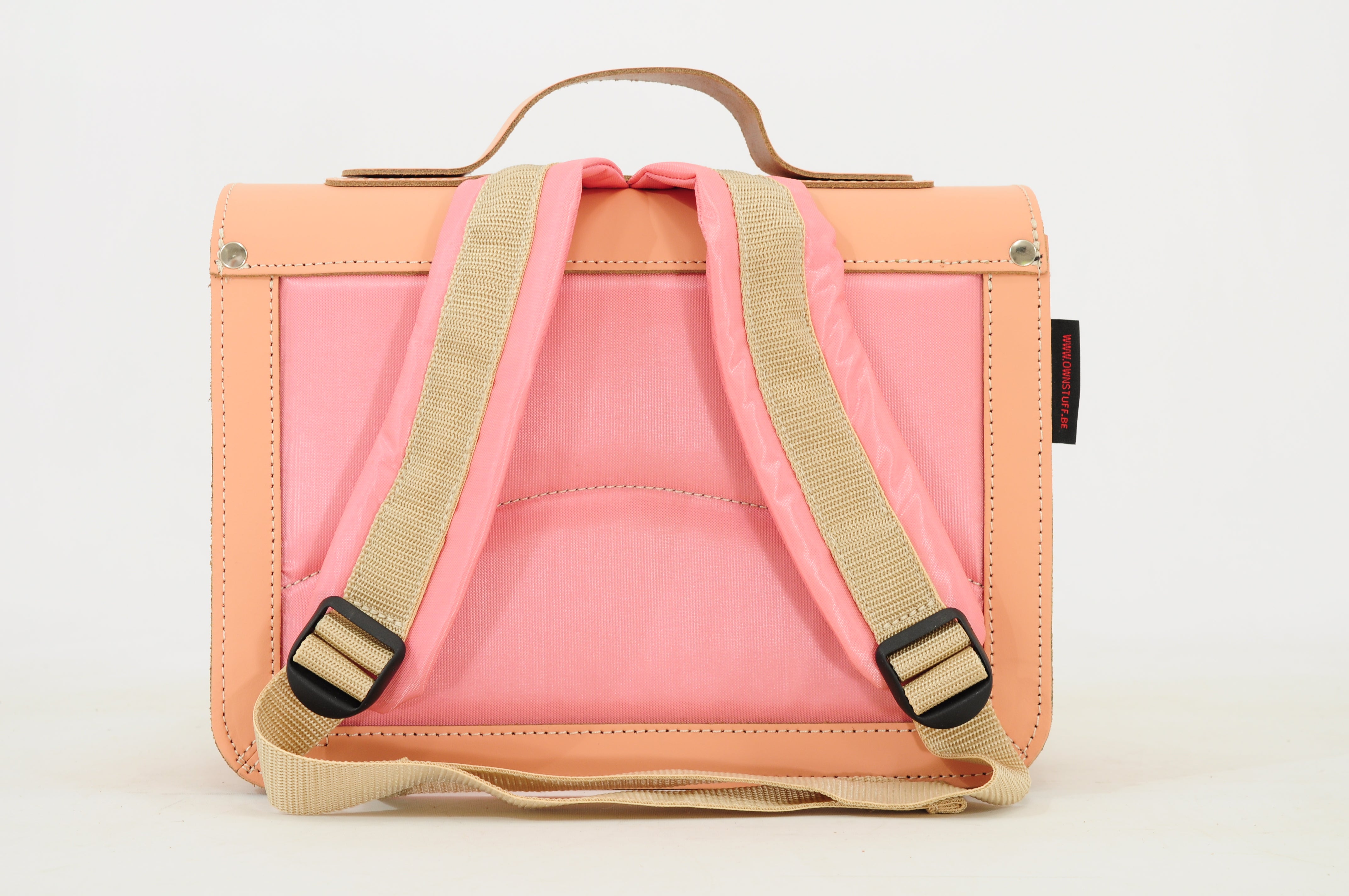 Own Stuff Lederen Boekentas Kleuterschool - 32x23x13cm - Peach