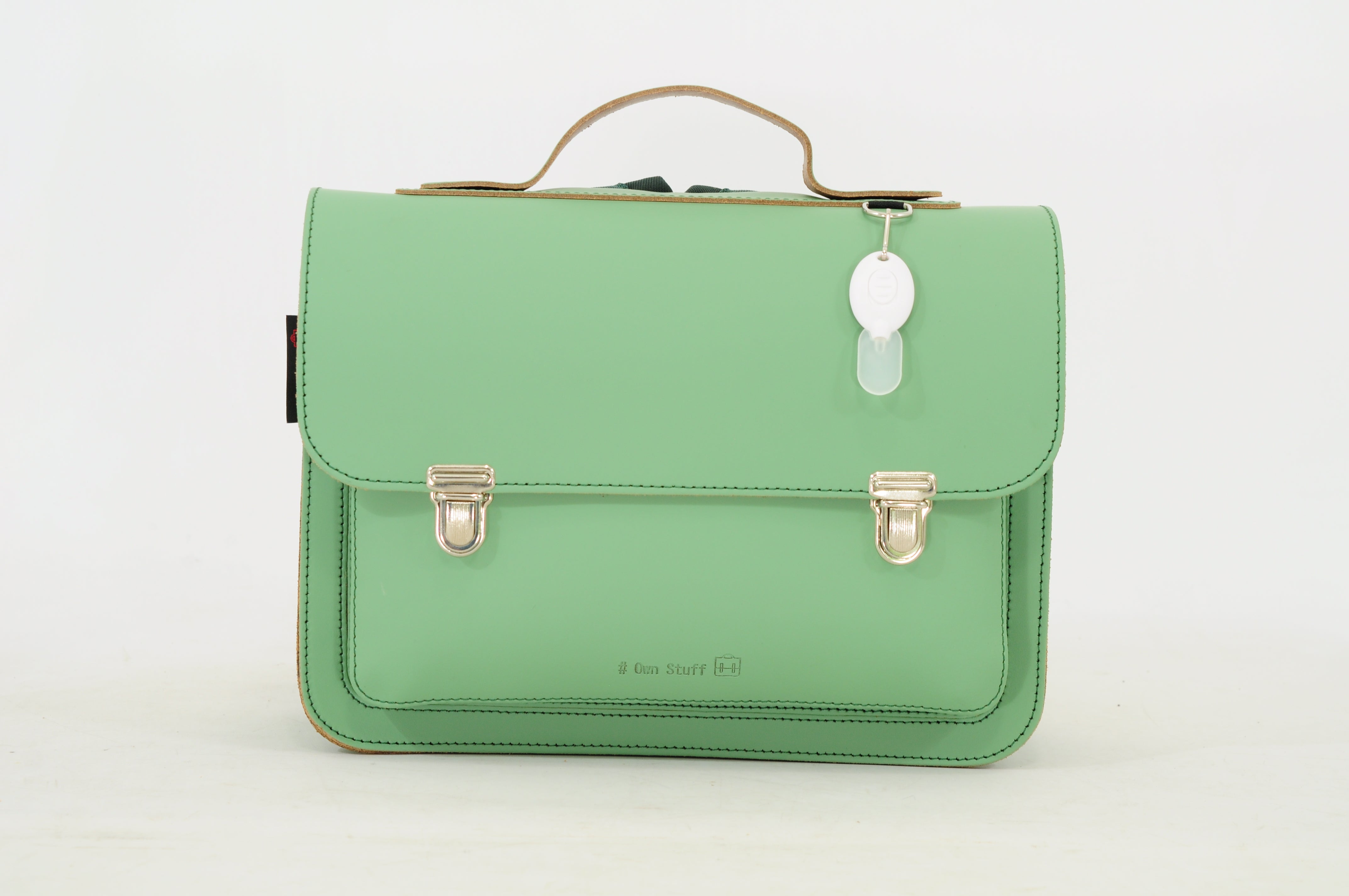 Own Stuff Lederen Boekentas Kleuterschool - 32x23x13cm - Pastel Green