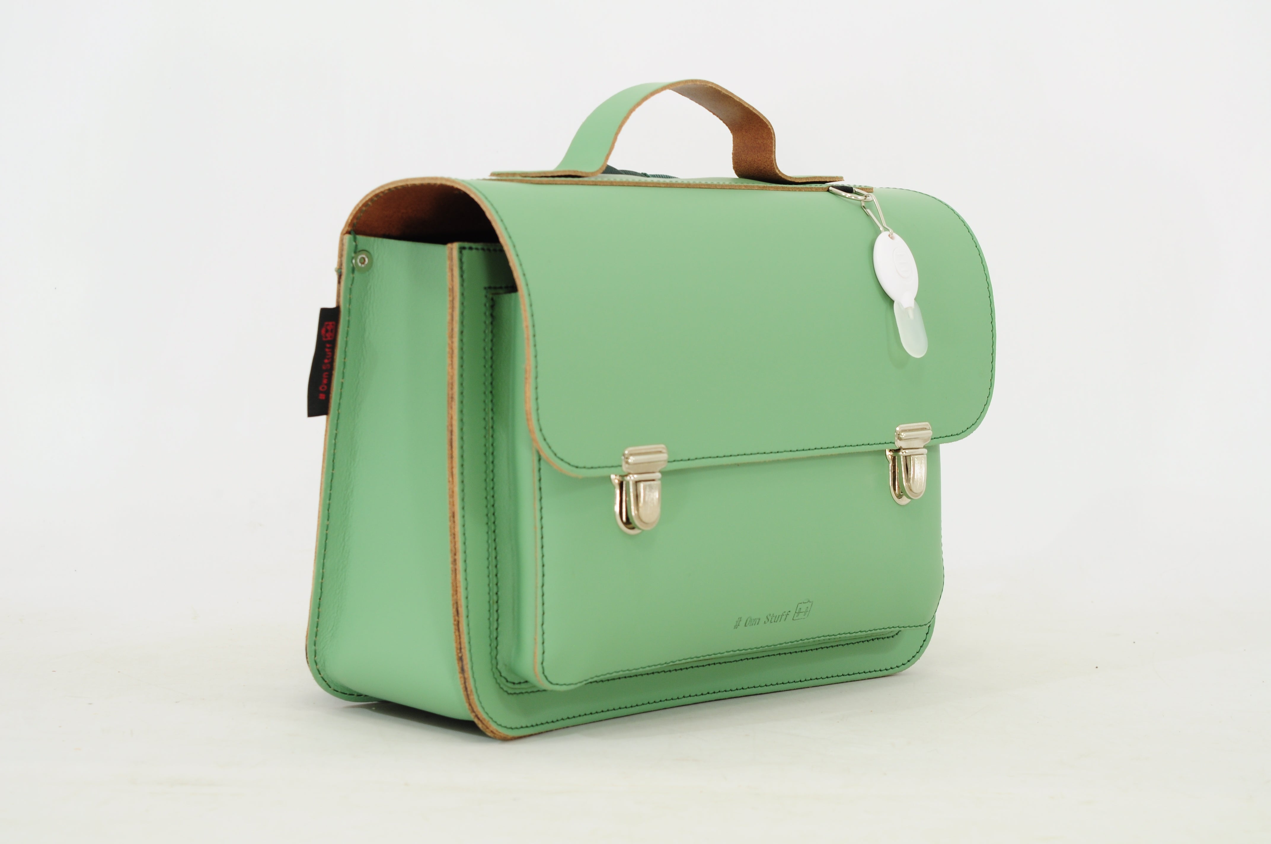 Own Stuff Lederen Boekentas Kleuterschool - 32x23x13cm - Pastel Green