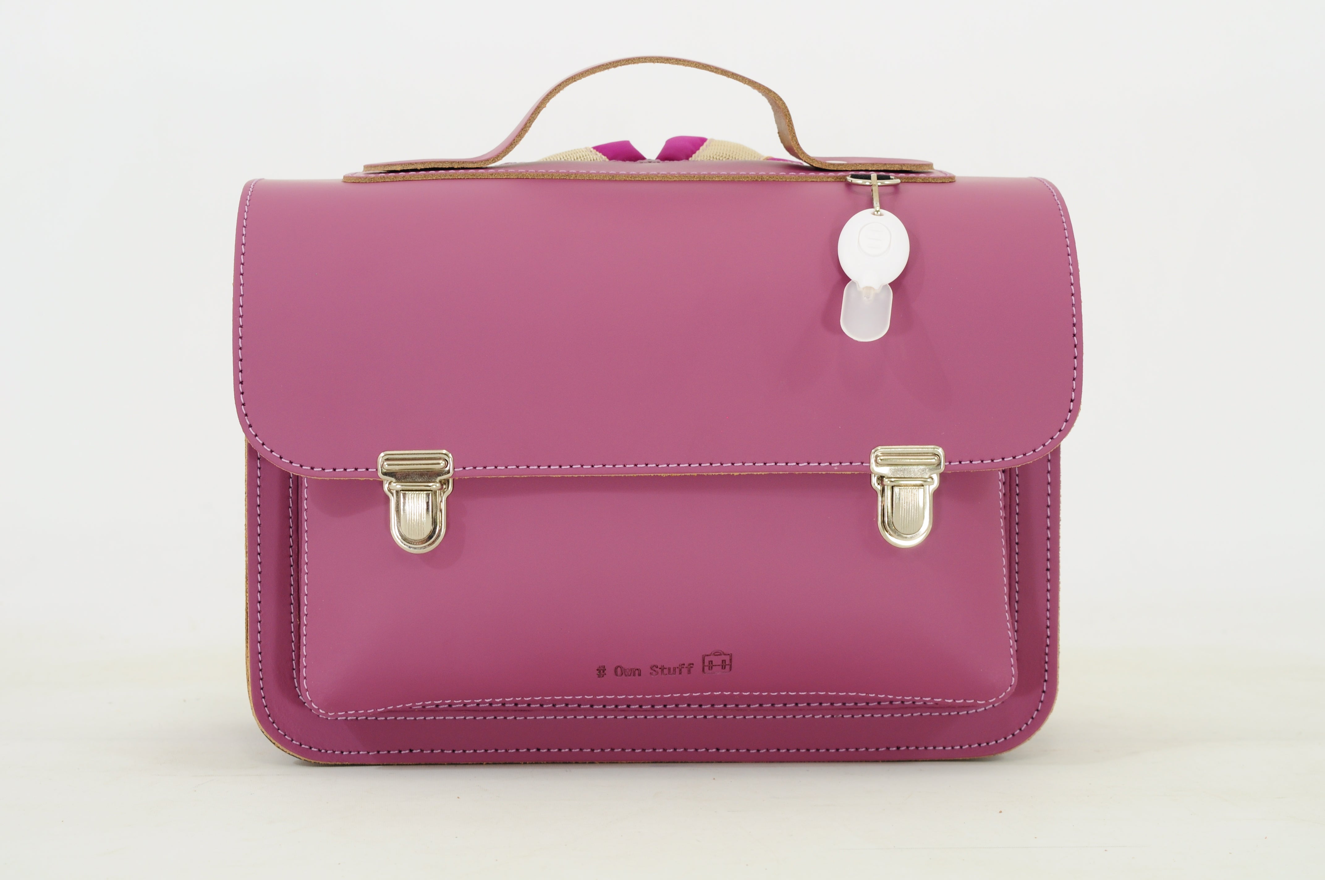 Own Stuff Lederen Boekentas Kleuterschool - 32x23x13cm - Plum